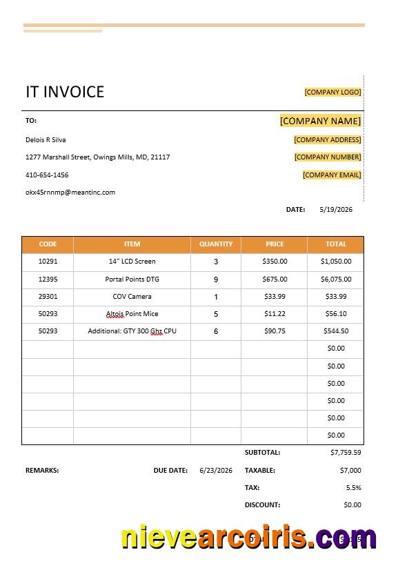Simple IT Invoice